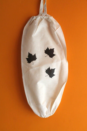 Leaf Printed Double Elastic Natural Linen