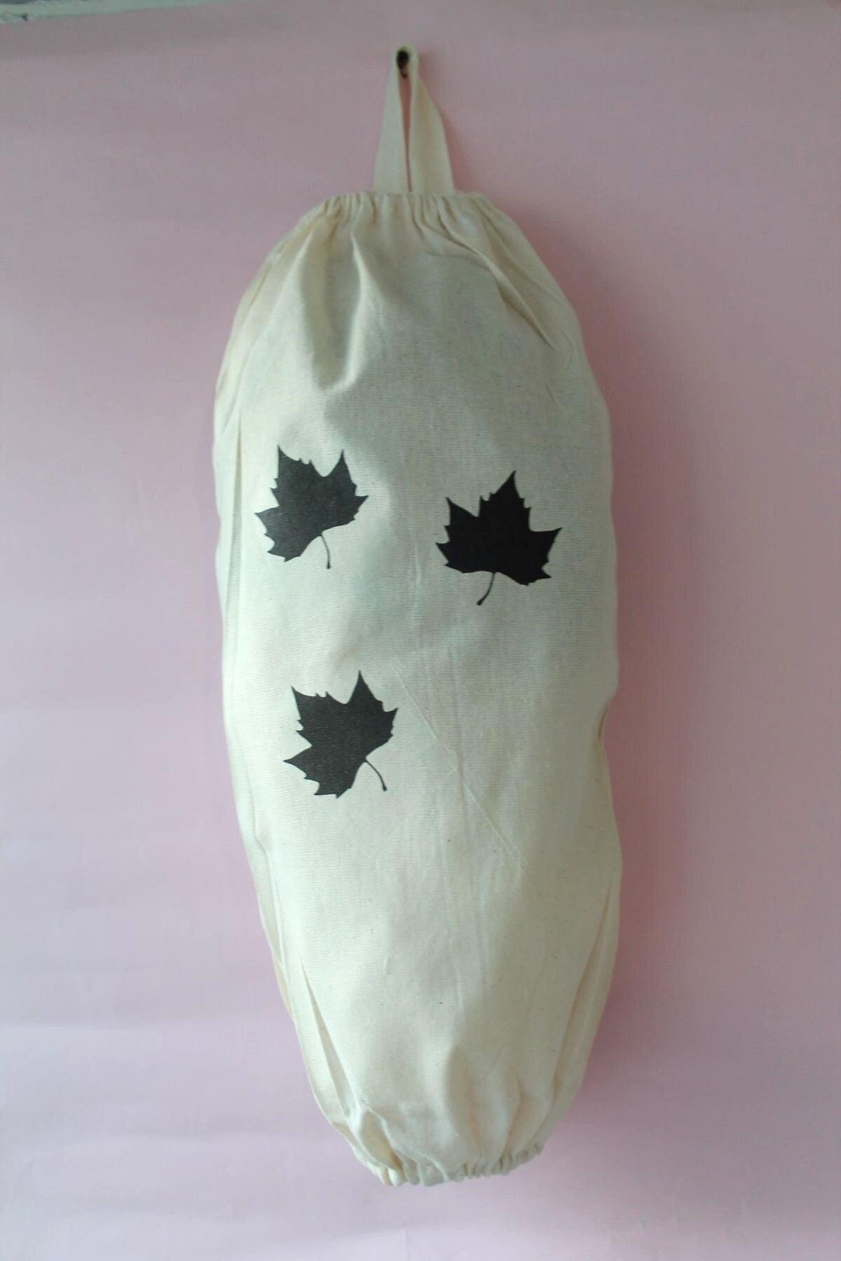 Leaf Printed Double Elastic Natural Linen