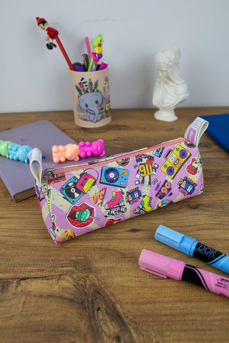 Pencil Case 90s Cute Triangle Design Vegan