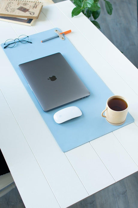 Blue Table Mat - Laptop Pad - Desk Set