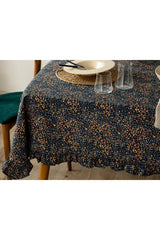 Florals Polycotton Frilly Table Cloth