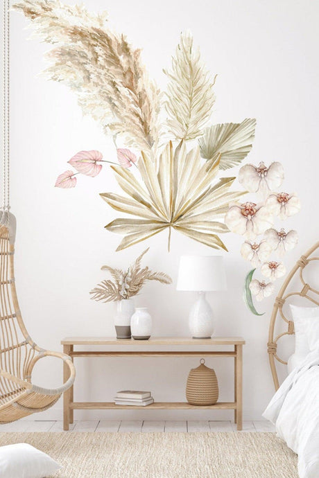 Bohemian Vintage Flowers Wall Sticker Set - Swordslife