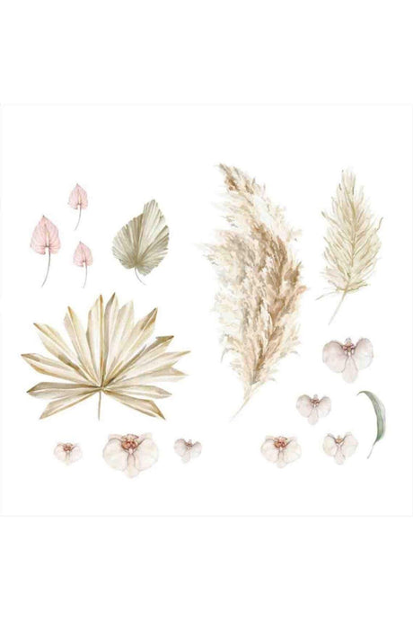 Bohemian Vintage Flowers Wall Sticker Set - Swordslife