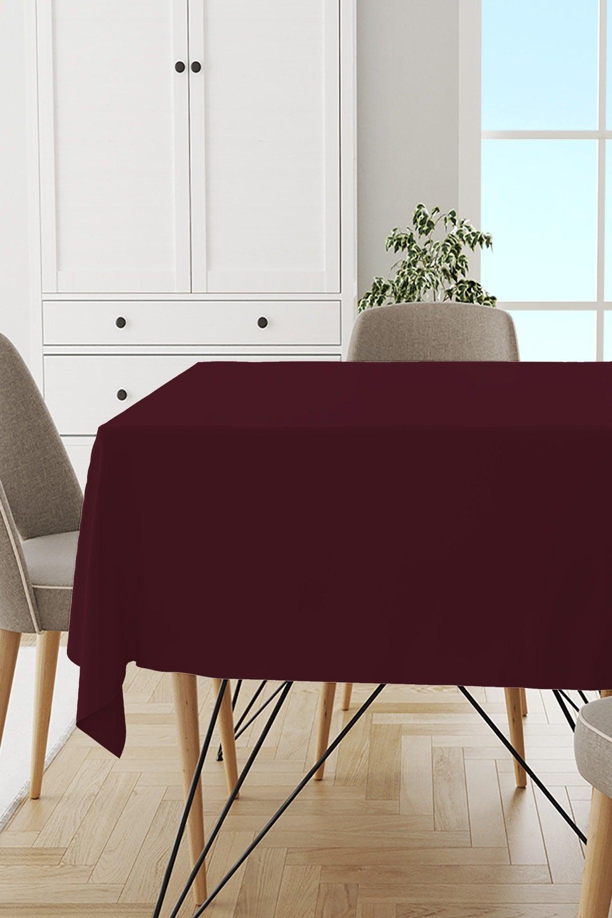 Claret Red Plain Table Cloth Thai Feather Velvet Stain Resistant Washable Woven Fabric Plain Solid Color Mso007 - Swordslife