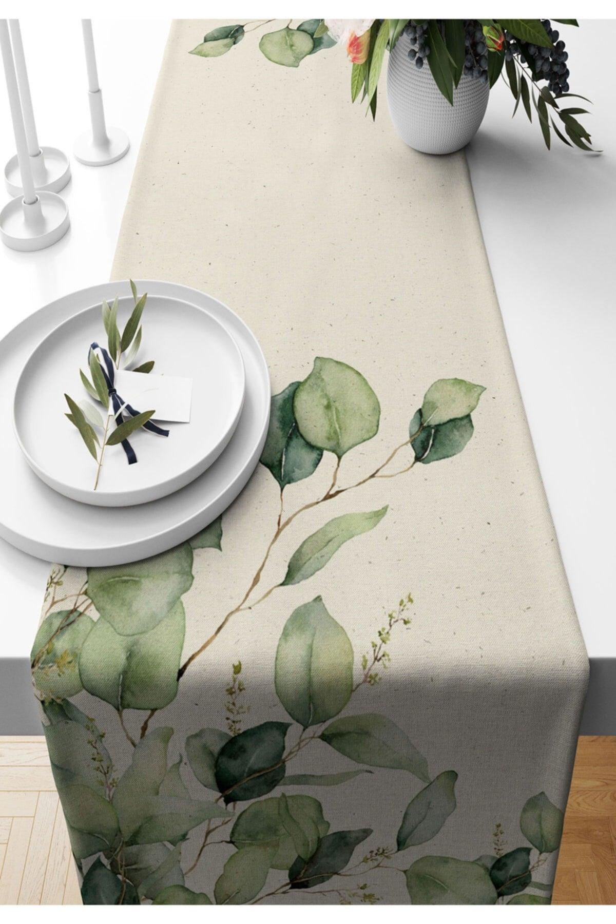 Botanical Flower Bohemian Themed 140x40 Cm Digital Printed Runner - Swordslife