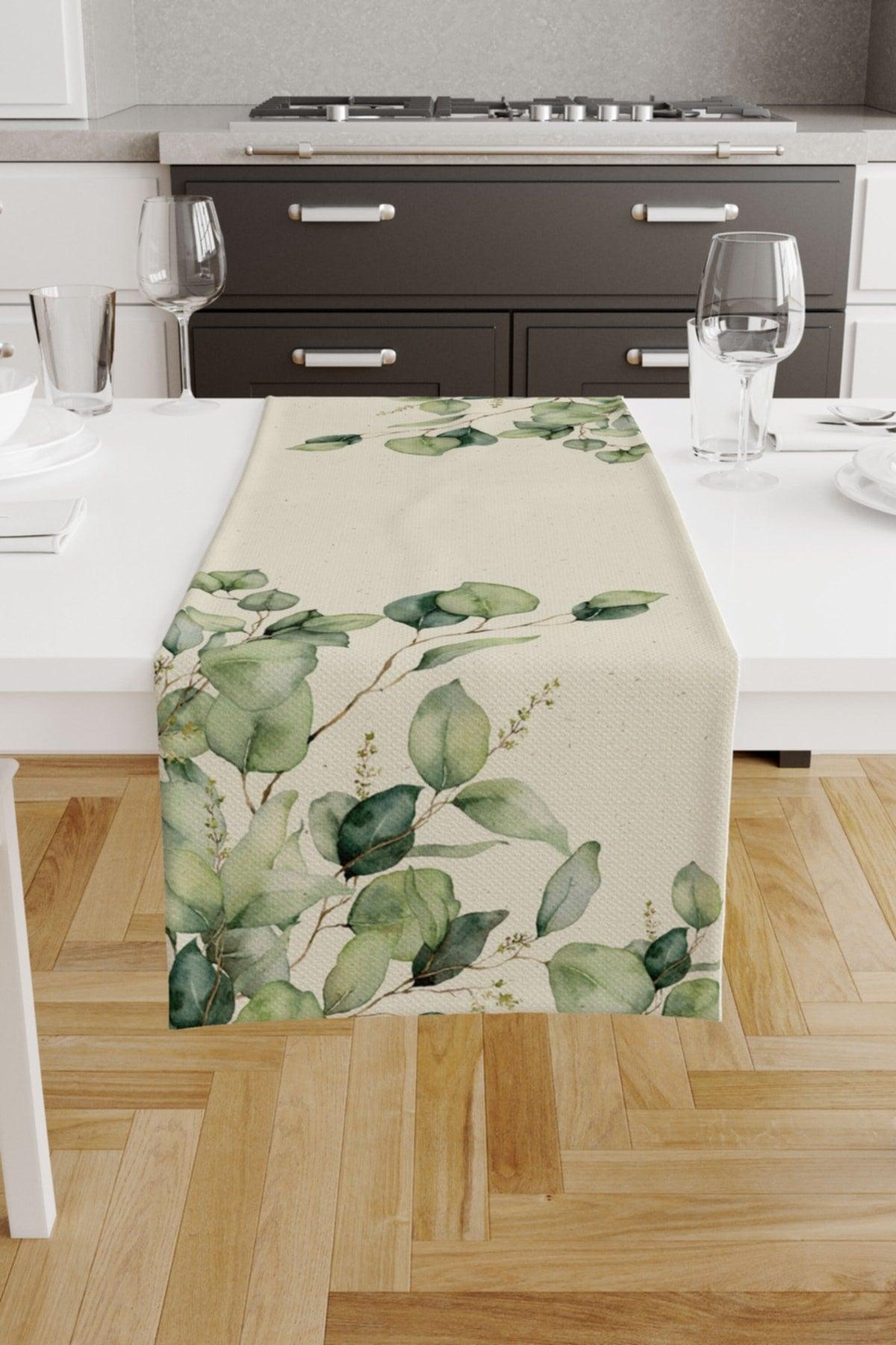 Botanical Flower Bohemian Themed 140x40 Cm Digital Printed Runner - Swordslife