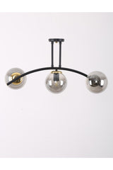 Bow Black 3 Lamp Smoked Glass Chandelier - Swordslife