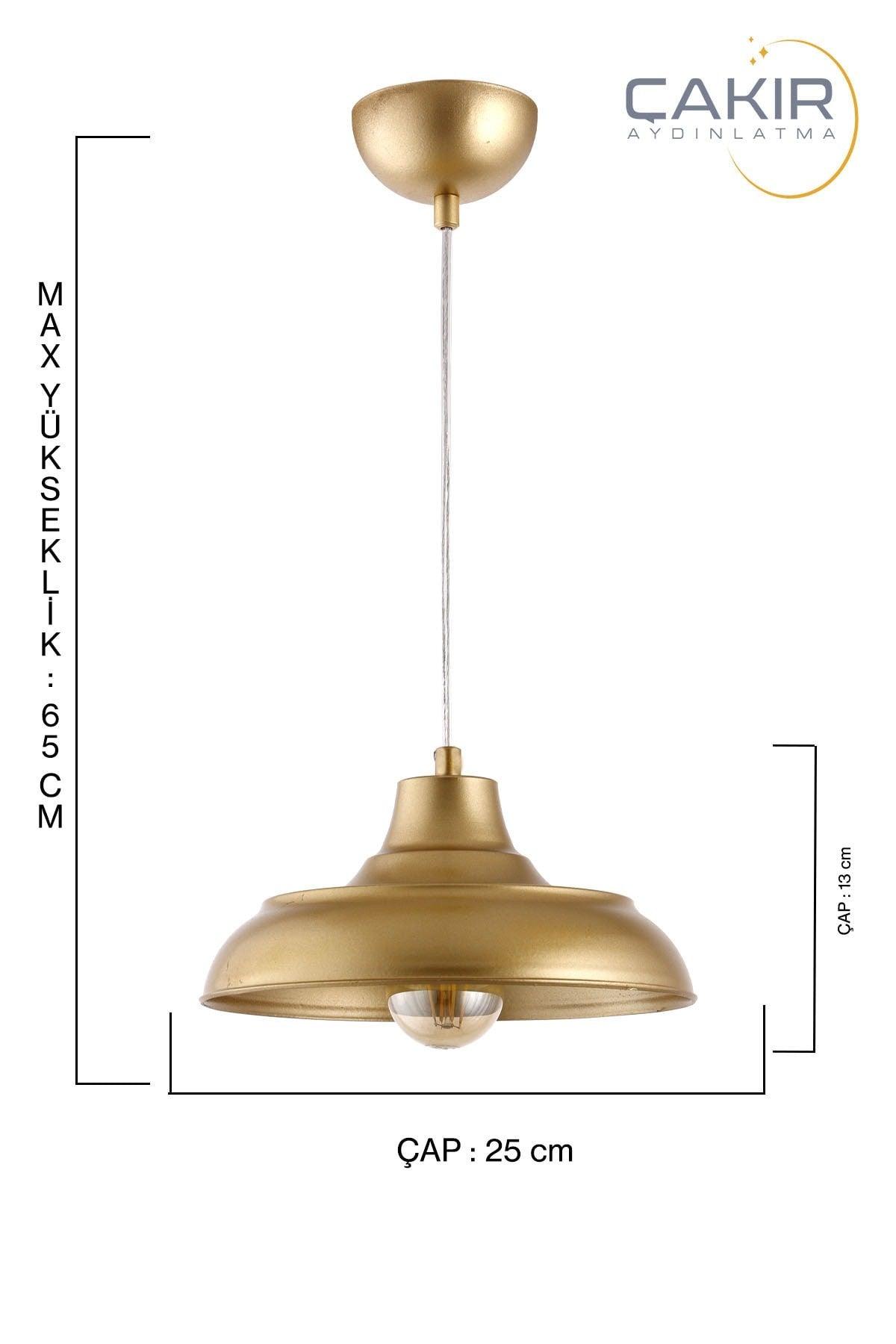 Bow Rolling Gold Single Pendant Lamp Chandelier - Çakır