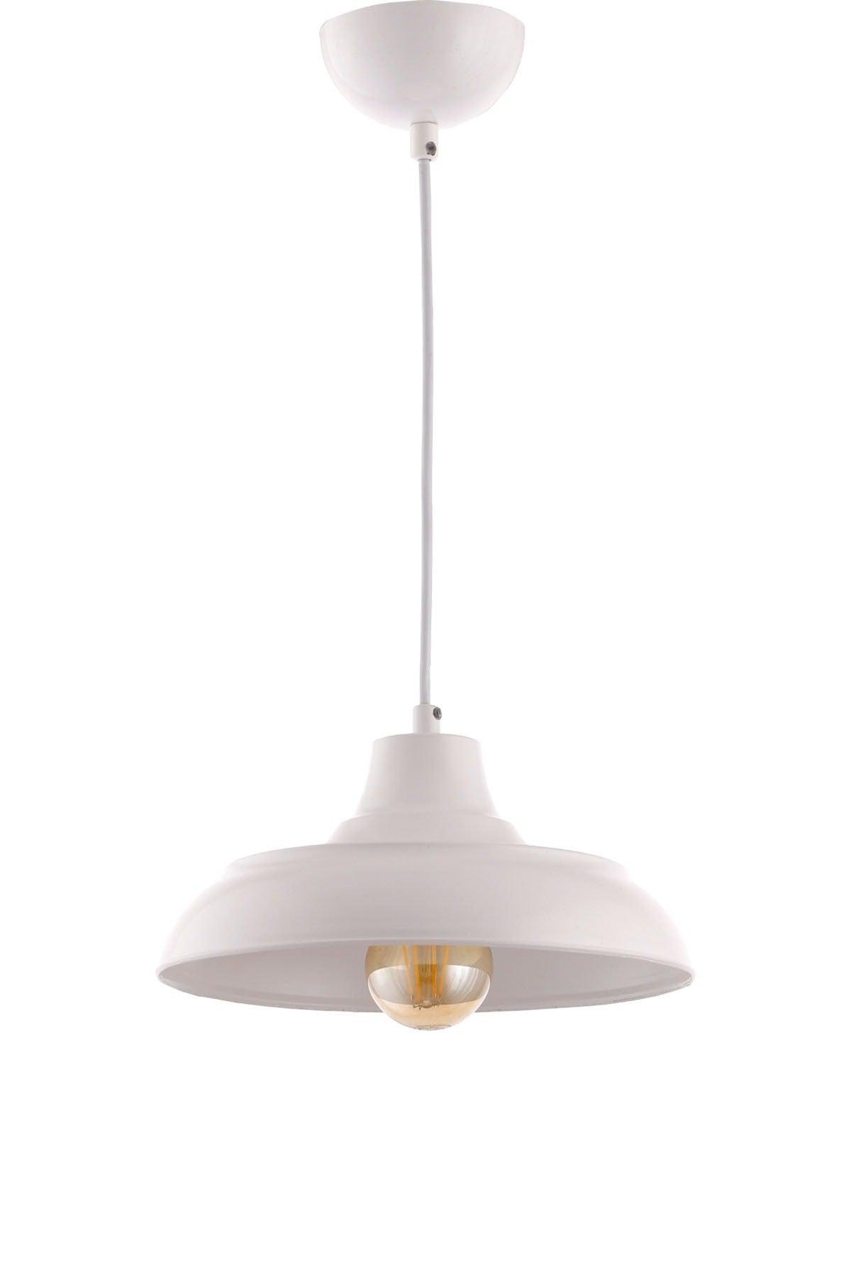 Bow Rolled White Single Pendant Lamp Chandelier - Çakır Chandelier - Swordslife