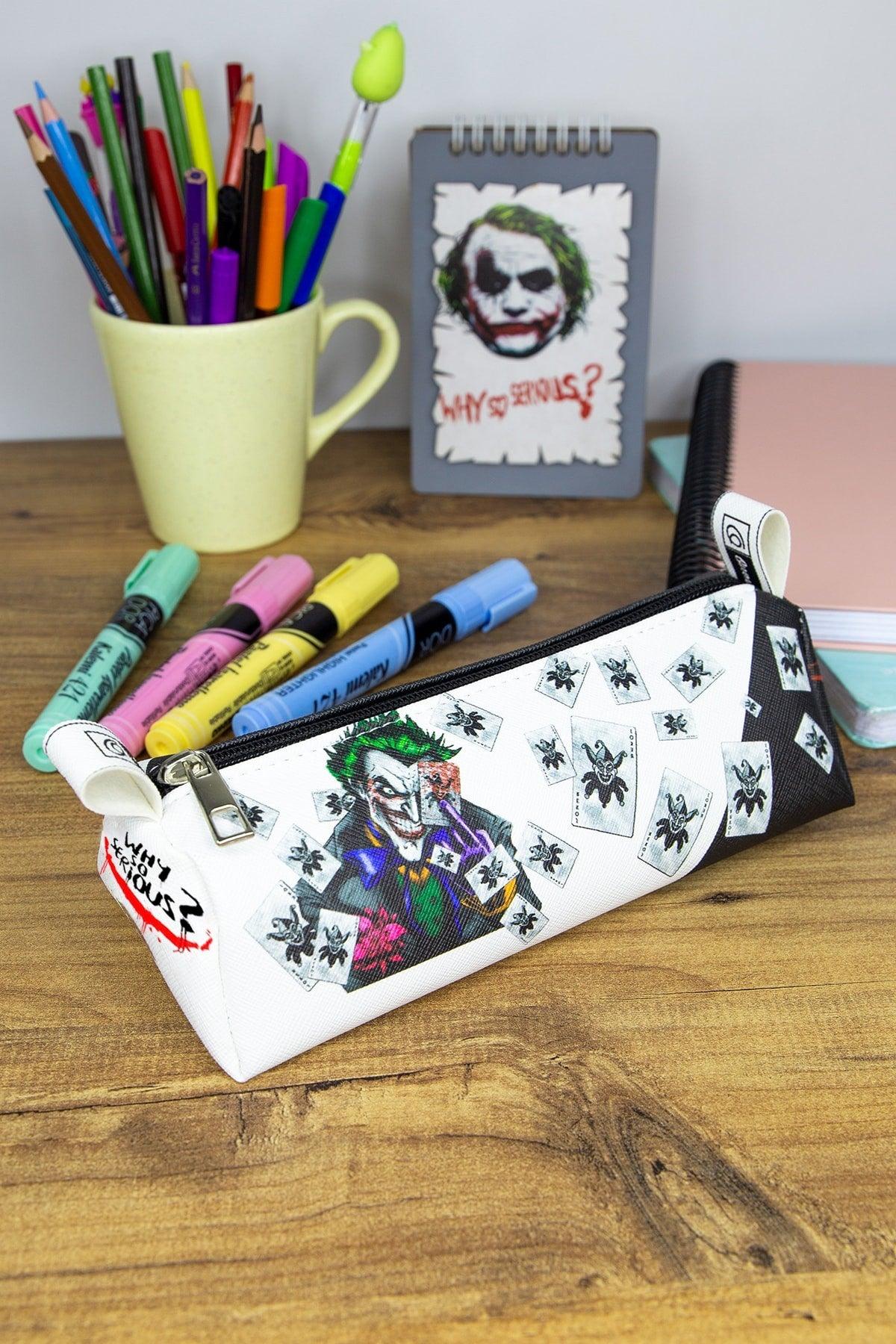 Pencil Case Joker Themed Triangle Design Vegan