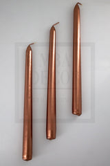 Bronze 3-Set Candlestick Bright Candle Metallic Plated Body 1st Quality Long Stick Conical - Swordslife