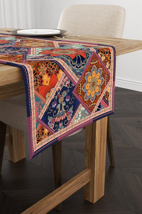 Brown Multi Color Ethnic Vintage Pattern Digital Printed Runner Cgh740-rn - Swordslife