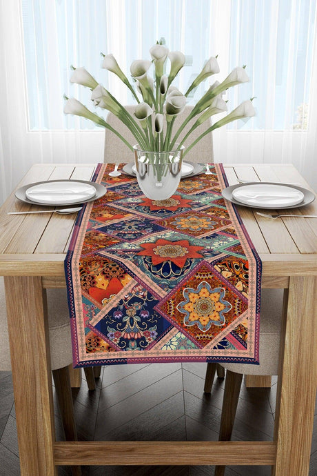 Brown Multi Color Ethnic Vintage Pattern Digital Printed Runner Cgh740-rn - Swordslife