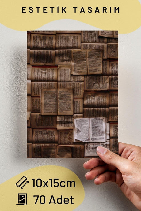 Brown Retro Wall Poster Set - Adhesive Back Vintage Collage Set - 70 Pieces - 10cm*15cm - Swordslife