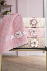 Bukre Hand Embroidered Towel Set 4 50x85 cm