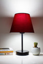 Burgundy Modern Bedroom Lampshade Black Standing Table Lamp - Swordslife