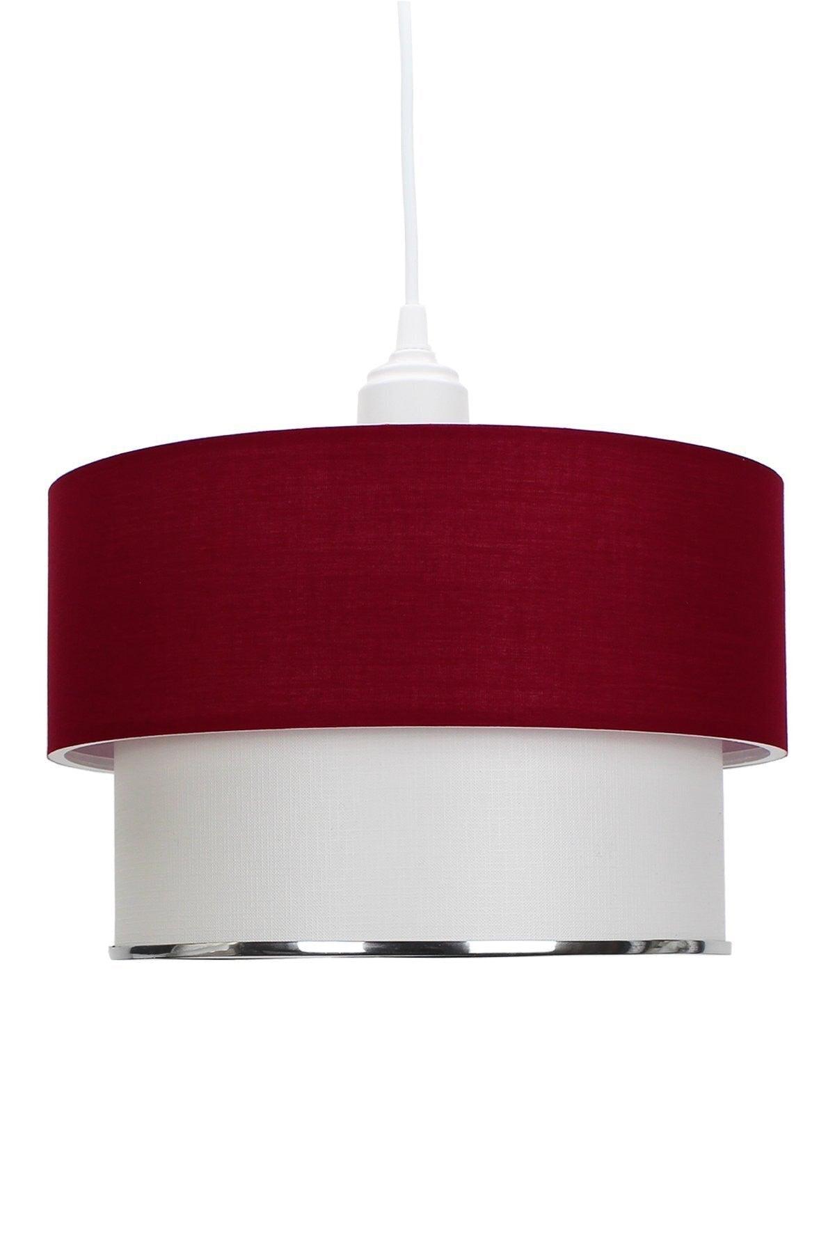 Claret Red Triple Lampshade And Chandelier Set Bedroom Lighting - Swordslife