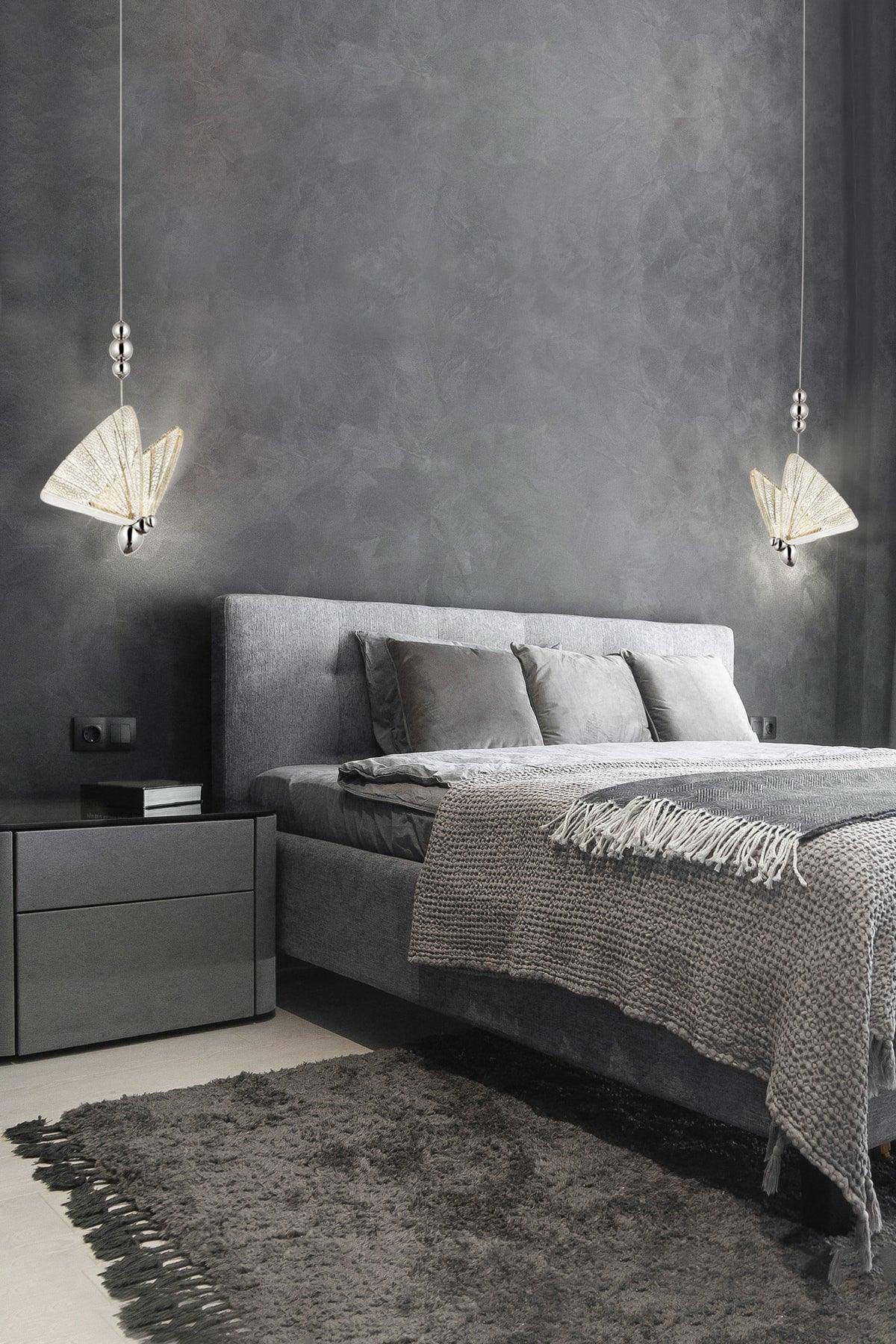 Butterfly 20 Cm 3 Color Led Chrome Single Chandelier - Swordslife