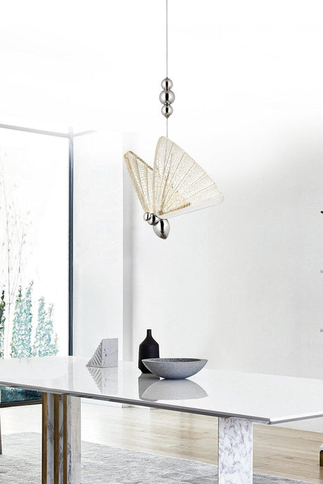 Butterfly 20 Cm 3 Color Led Chrome Single Chandelier - Swordslife