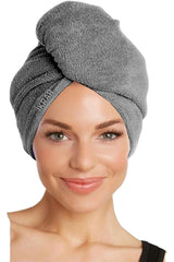 Buttoned Cotton Hair Towel Hair Cap Microfiber - Swordslife