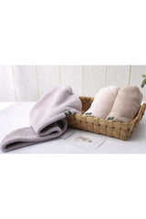 Buttoned Cotton Hair Towel Bonnet Green