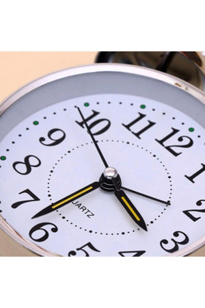 Large Size Nostalgic Silver Flowing Seconds Illuminated Alarm Table Clock - Swordslife