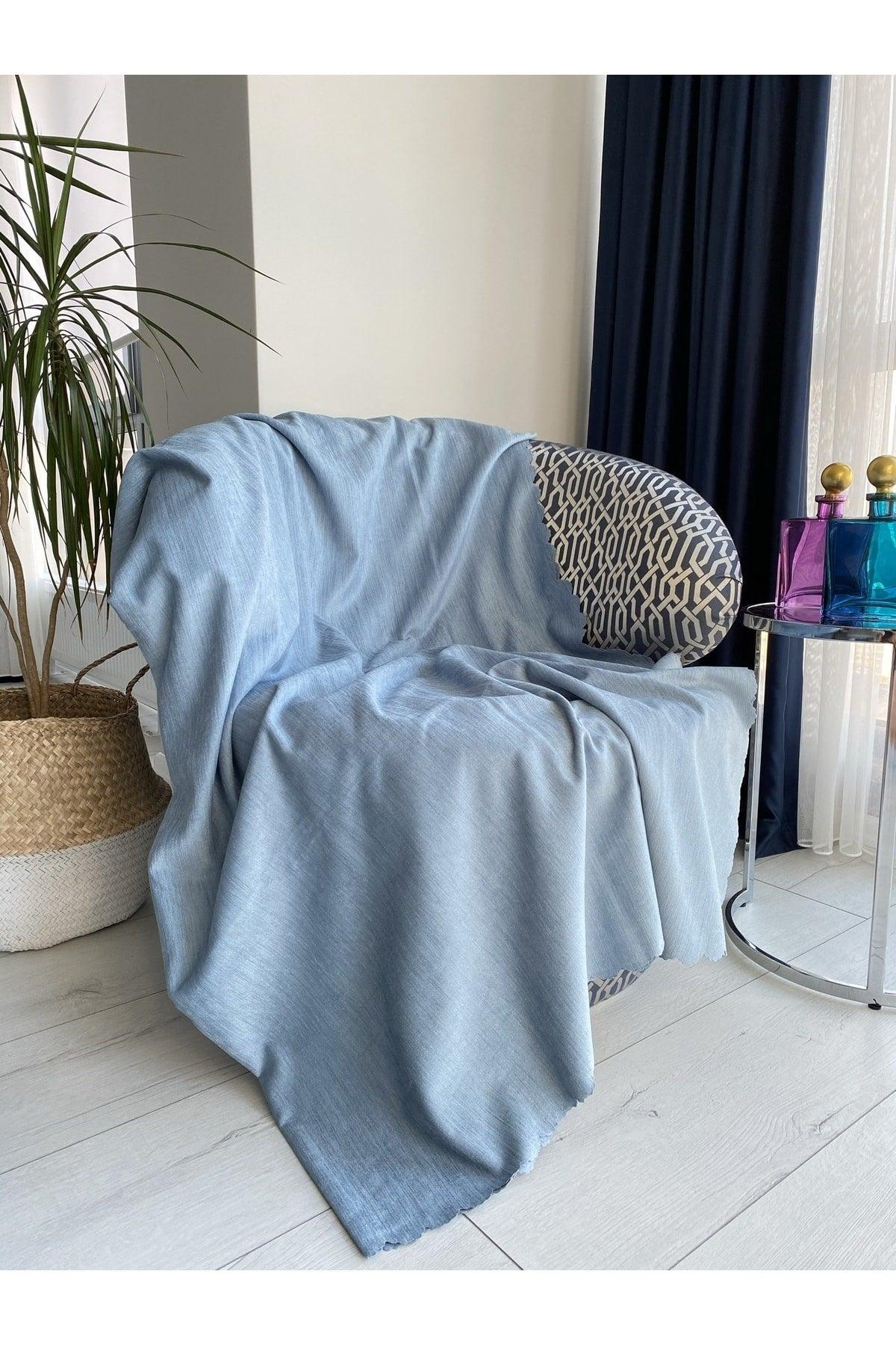 Ice Blue Non-Slip Double Sided Chenille Sofa Cover Throw Throw Sofa Bed Cover - Swordslife