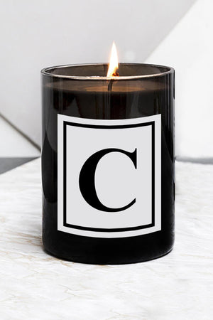 Letter C Large Size Black Glass Candle - Swordslife