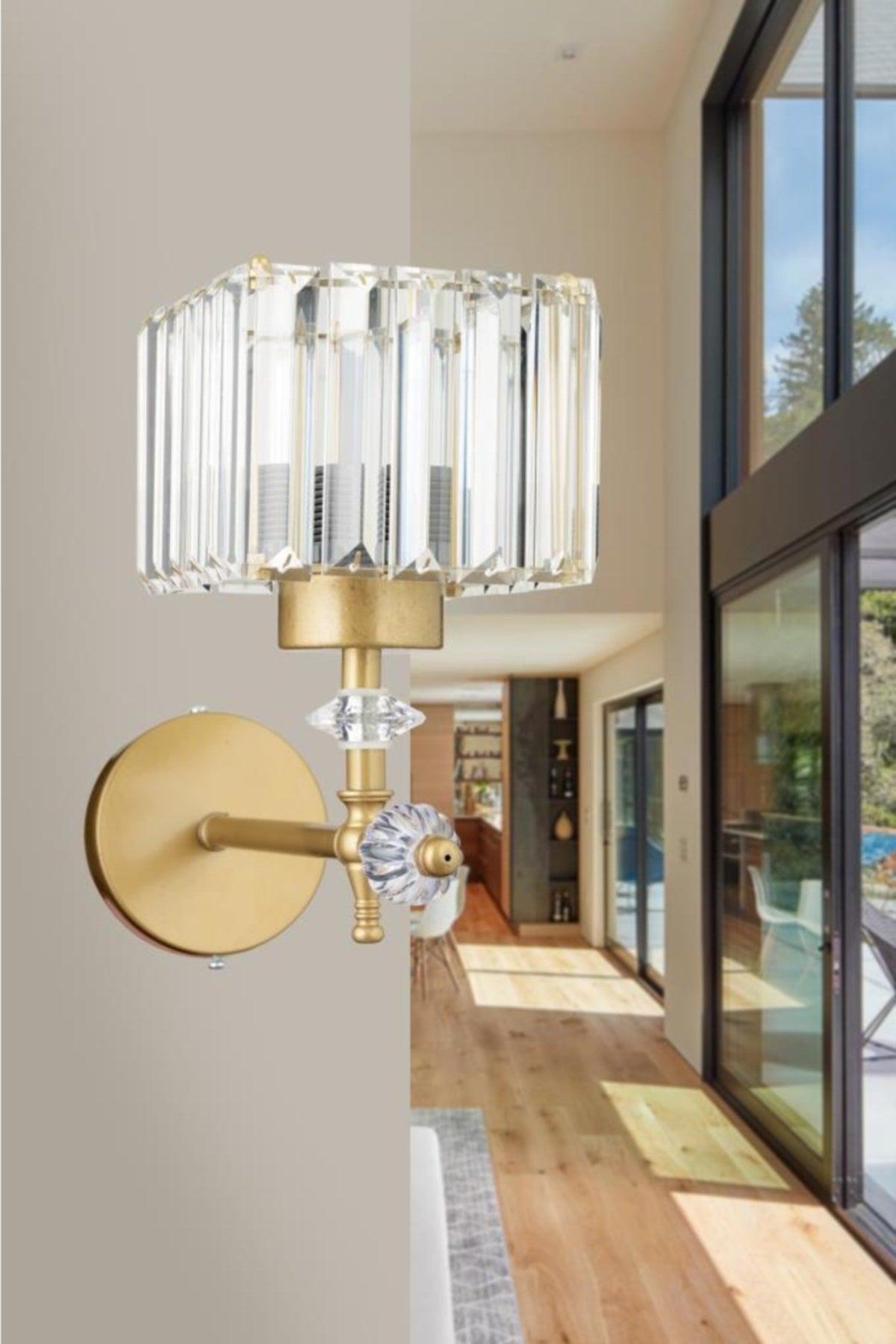 Cabo Single Tumbled K-10 Crystal Stone Wall Sconce - Swordslife