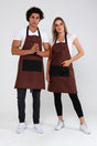 Cafe, Barista, Hairdresser, Bartender, Florist, Kitchen Apron, Stain Resistant, Brown/black Color - Swordslife