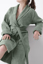 Carmine Robe X Olive - Extra Soft, Modern And Special Design 100% Cotton Unisex Salvia Bathrobe - Swordslife