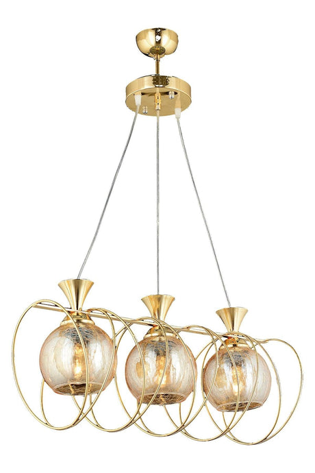 Celina Triple Chandelier- Gold - Swordslife