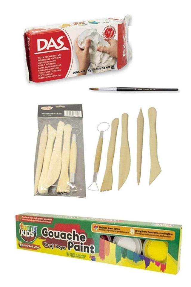 Ceramic Clay & 6 Piece Gouache Starter Set