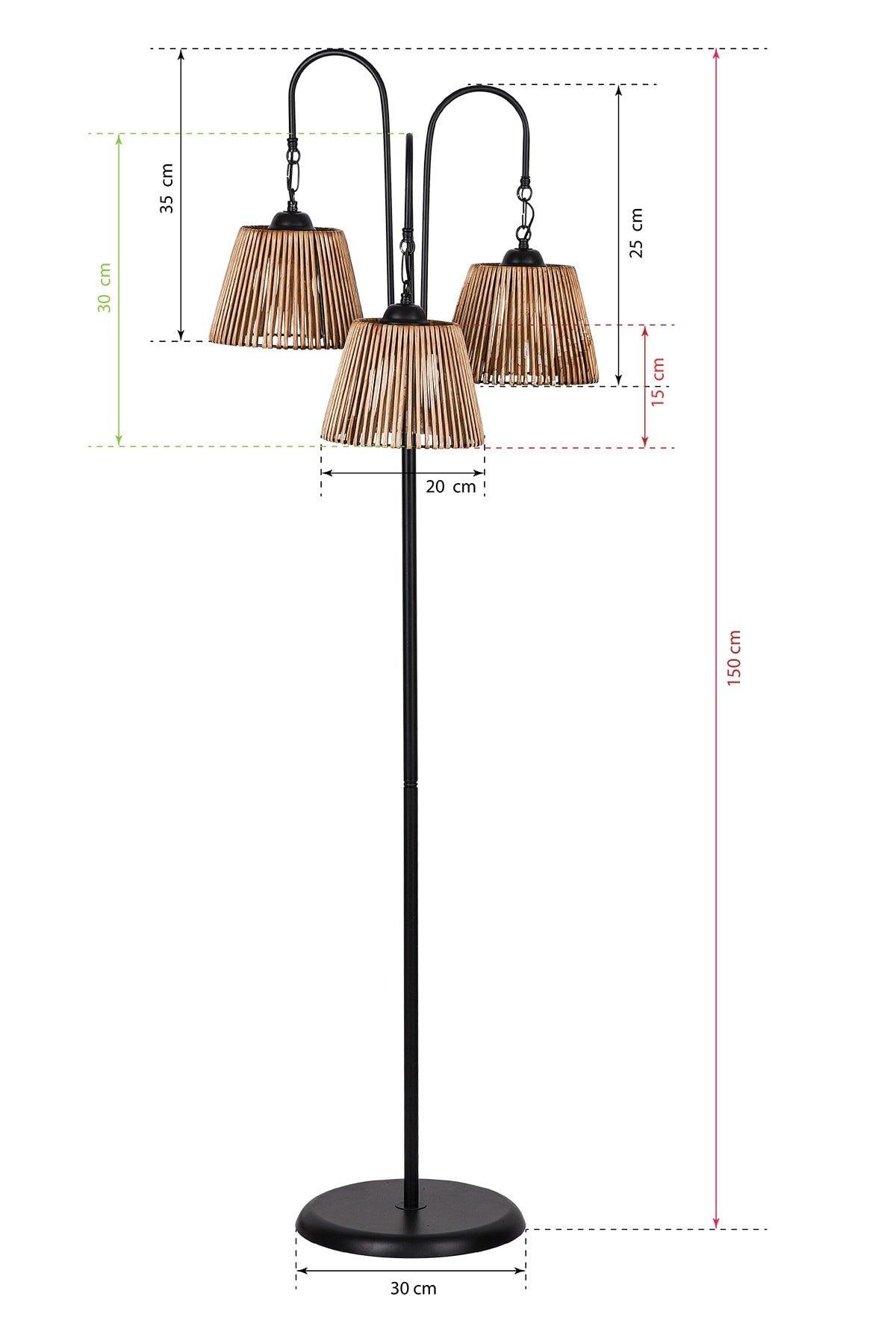 Cerise 3-Way Floor Lamp Natural Lmbd-62 - Swordslife