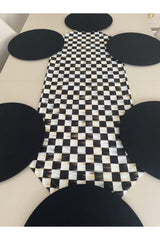 Checker Pattern Runner And 6-Piece Supla Set - Swordslife