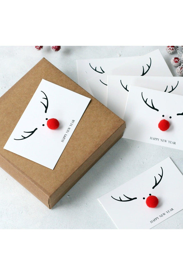 Christmas Deer Themed Card Set 6 Pieces