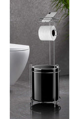 Chrom Ersatz Wc Papier und schwarze Müll Bucket - Swordslife