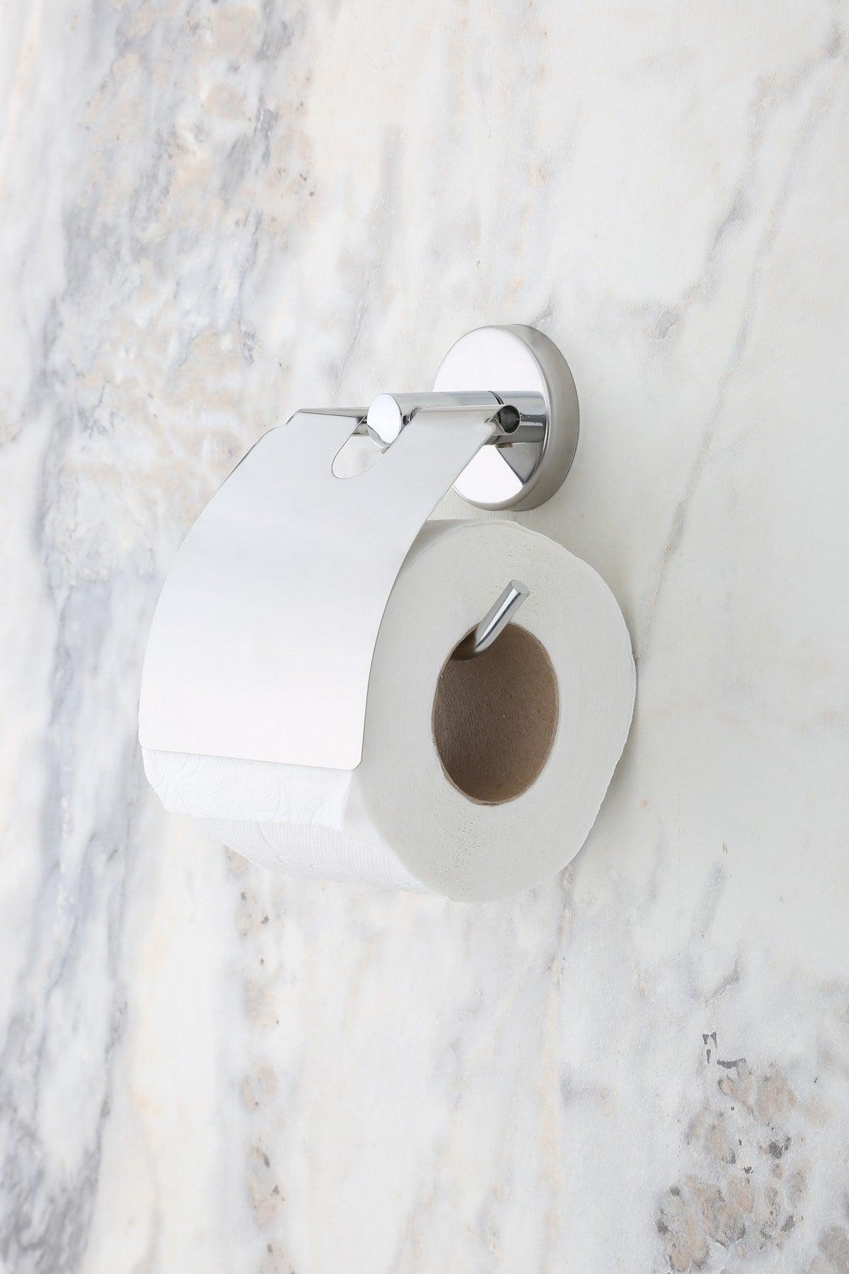 Chrome Wide Cover Toilet Roll Holder Wc