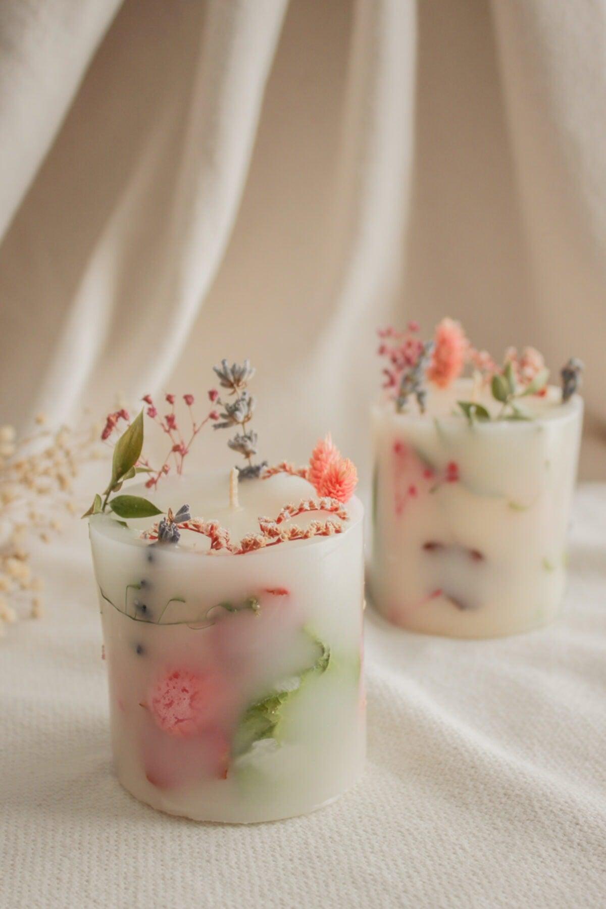 Special Design Candle with Flowers (DRY FLOWER AND FRARED CANDLE) (BLOOM) - Swordslife