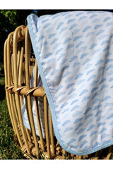 Double Layer Cotton Combed Cotton Baby Swaddle Blanket 75x90 Cm Blue Cloudy - Swordslife