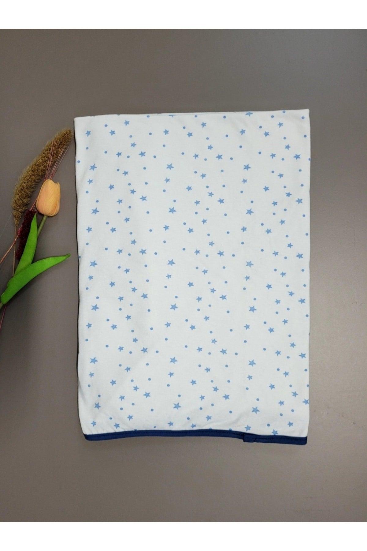 Double Layer Cotton Combed Baby Swaddle Blanket 75x90cm / Blue Star - Swordslife