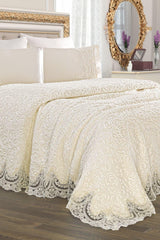 Double Dubai Blanket Set 6 Pieces Cream - Swordslife