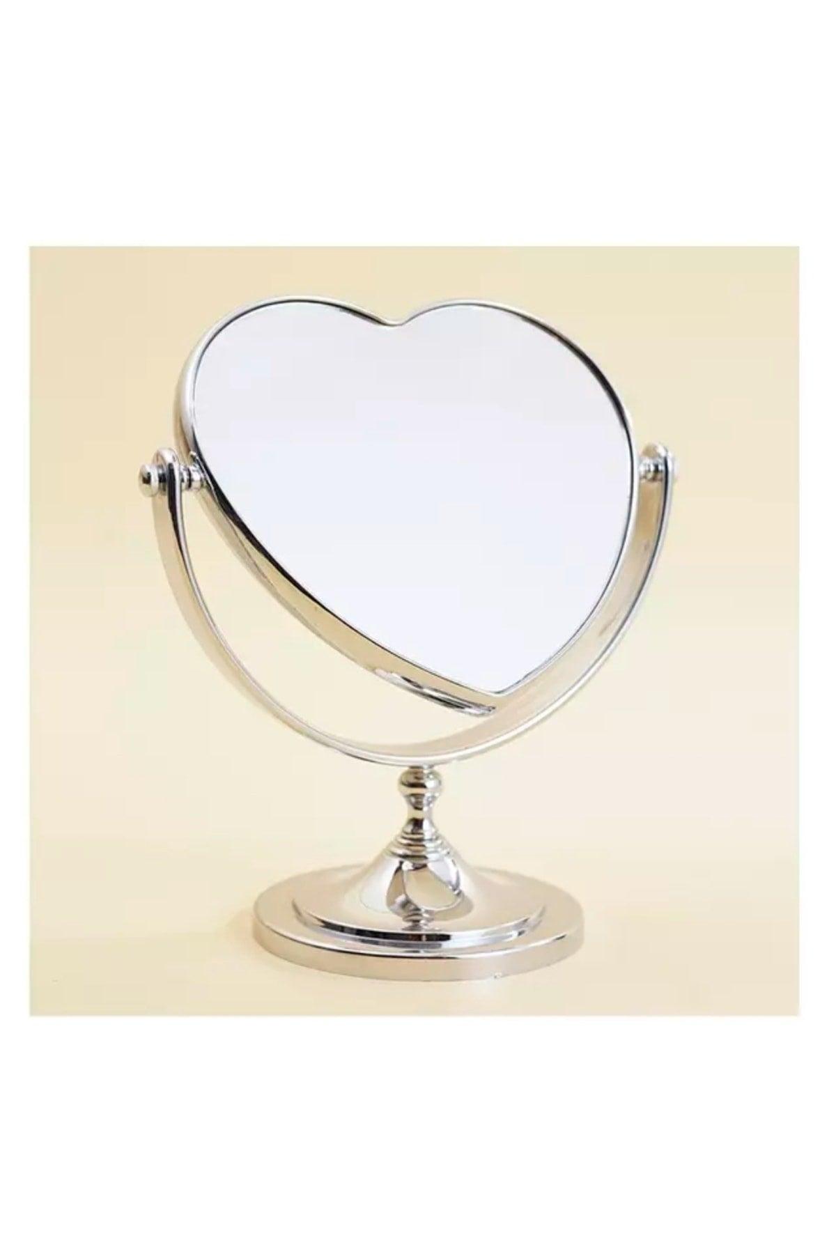 Double Sided Heart Table Top One Side Magnifying Makeup Mirror - Swordslife