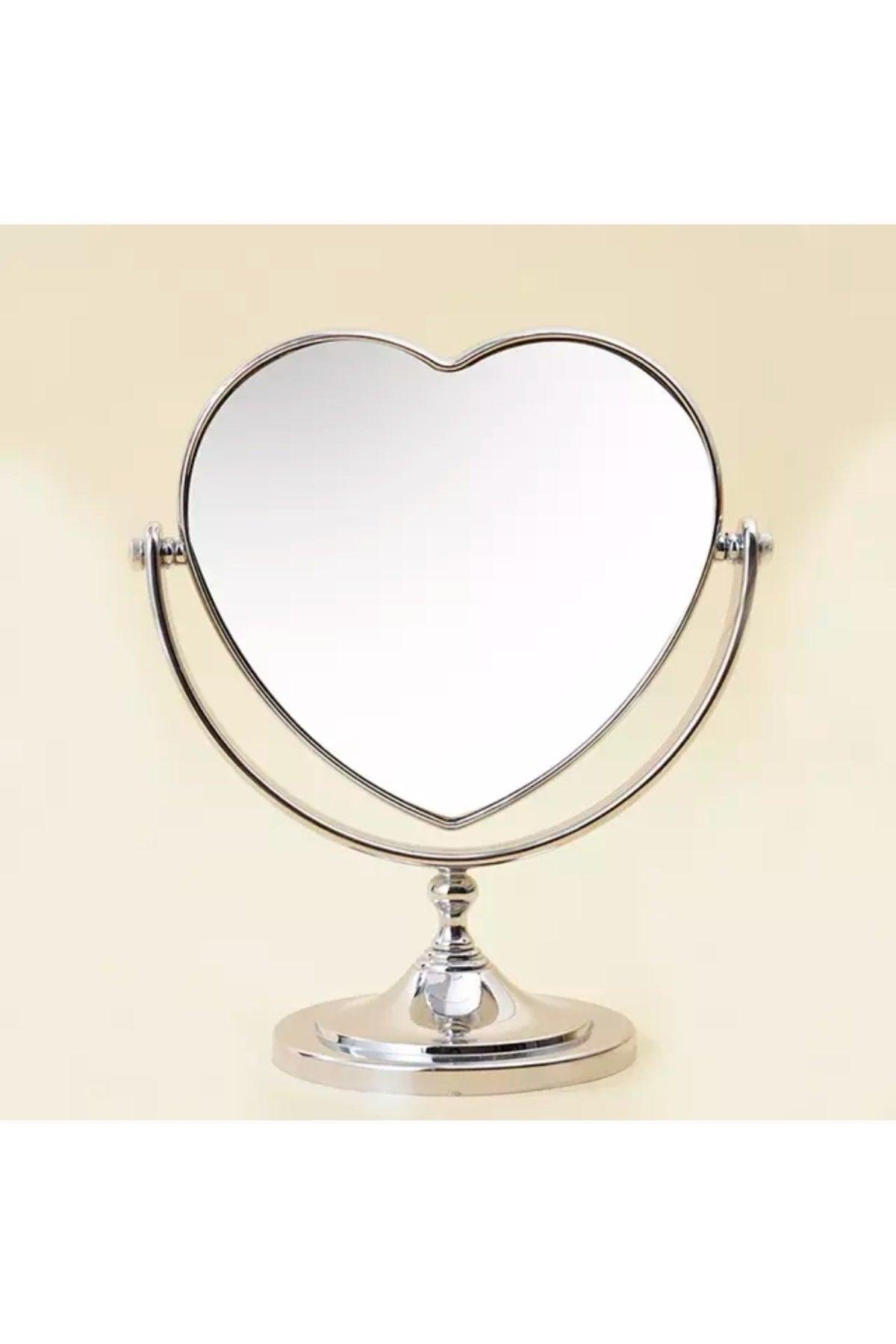 Double Sided Heart Table Top One Side Magnifying Makeup Mirror - Swordslife