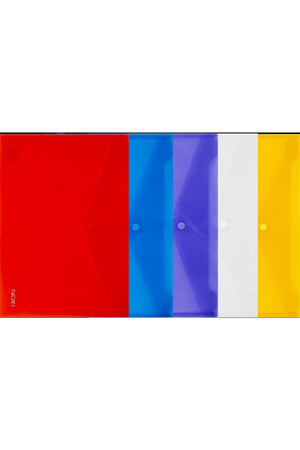 Snap Clip Transparent Envelope File A4 12 Pcs Color