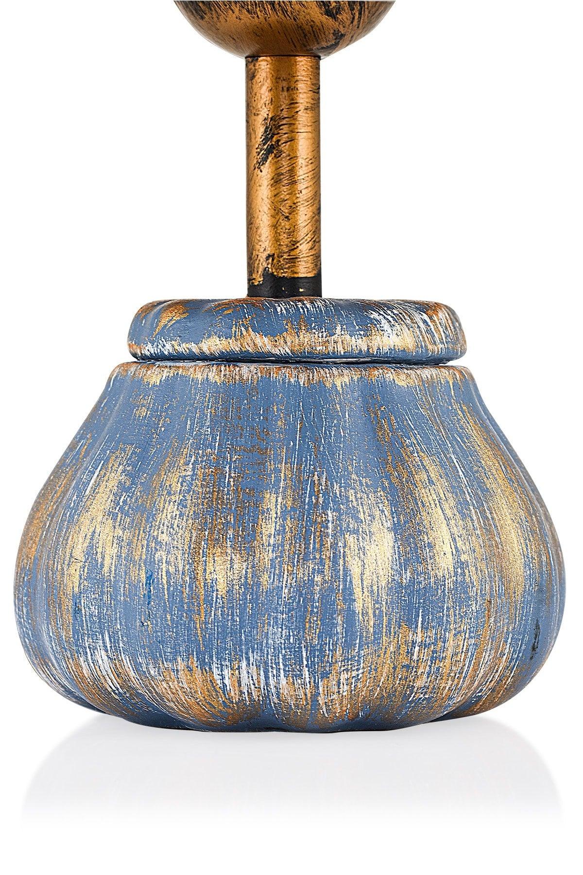 Citrouille Ceramic Lampshade Blue Gold Srmk-53 - Swordslife