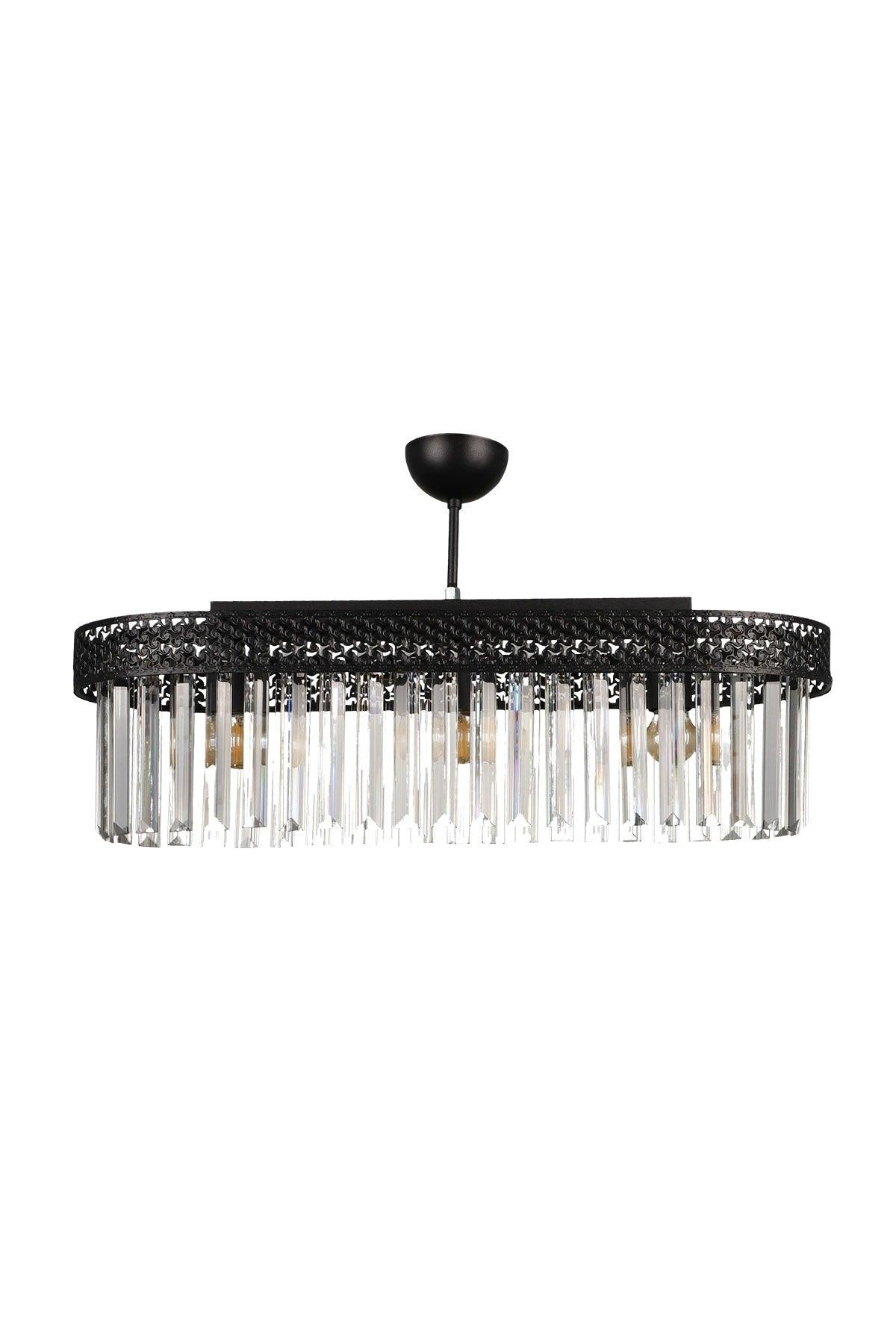 Citrus 3rd Ellipse Lux Crystal Black Chandelier - Swordslife