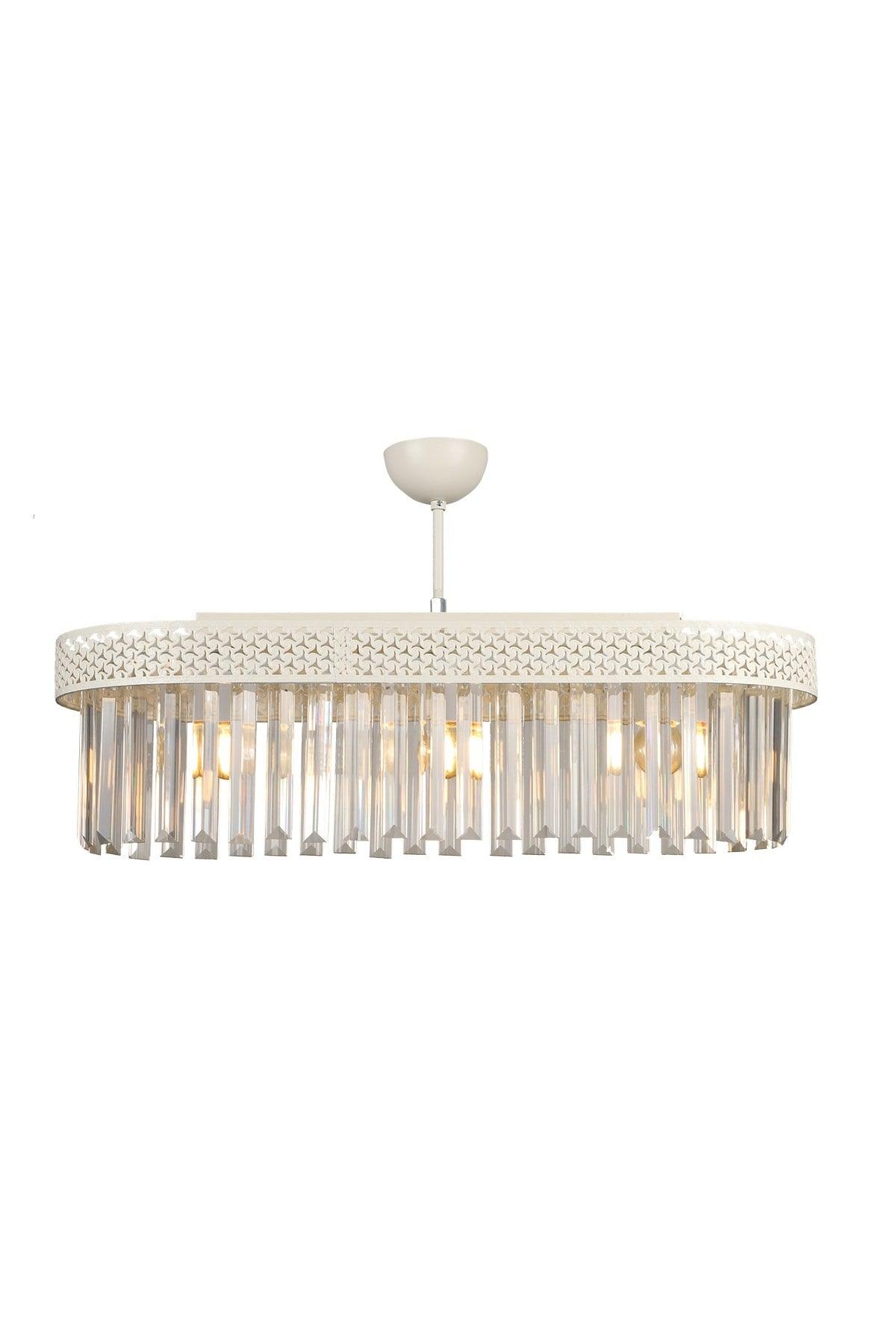 Citrus 3rd Ellipse Lux Crystal White Chandelier - Swordslife