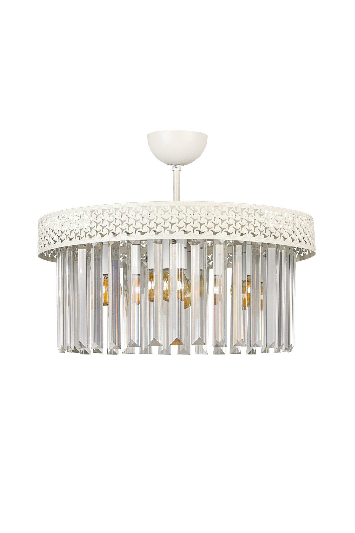 Citrus 4th White Lux Crystal Stone Chandelier - Swordslife