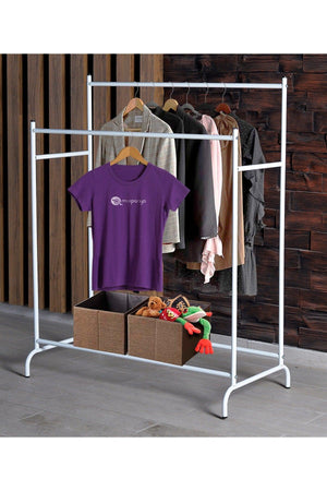 Garment Hanger Metal Clothes Hanger Double Compartment Feet Hanger White - Swordslife
